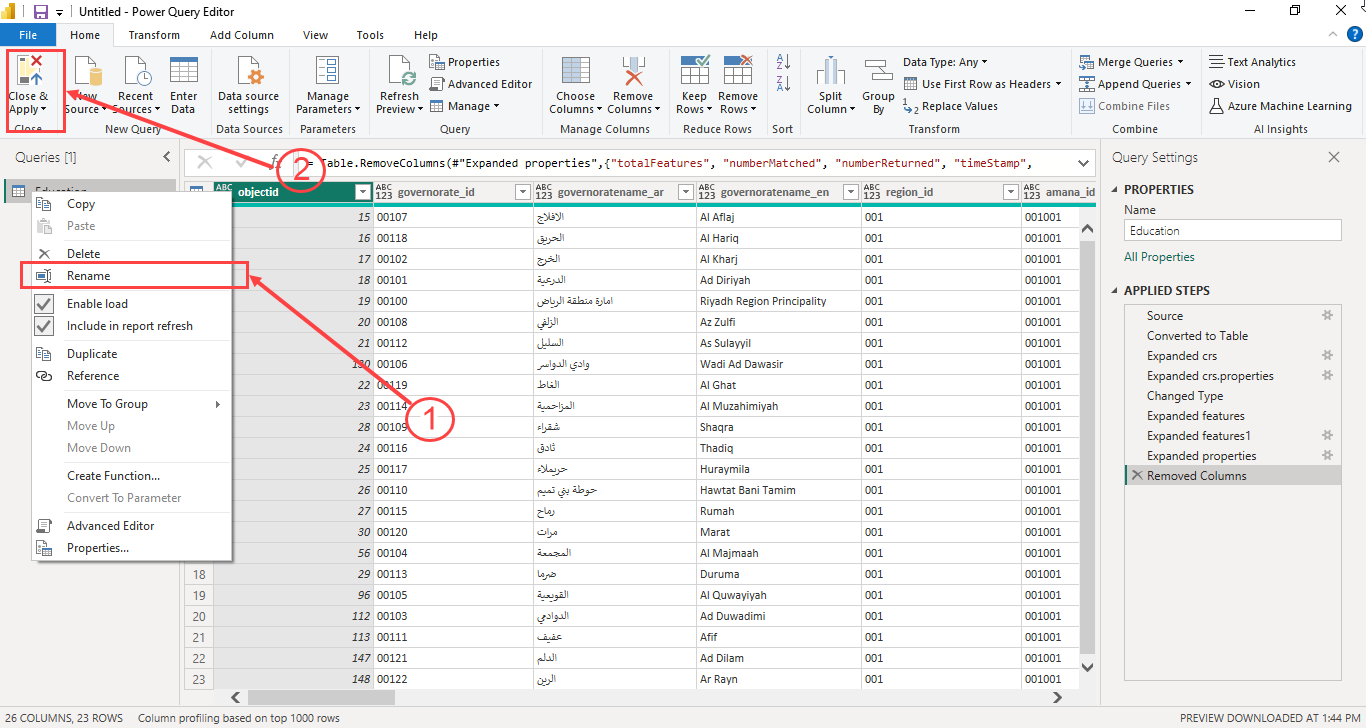 Expand Properties and Select All Columns